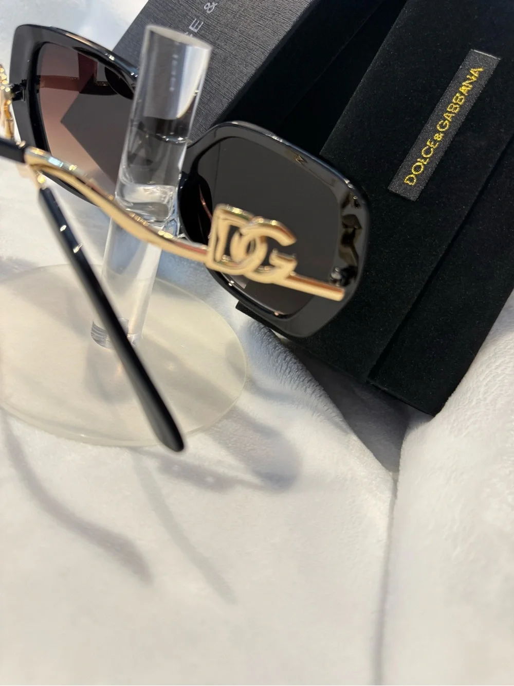 Dolce & Gabbana Black Frame Sunglasses with Brown Gradient Lenses